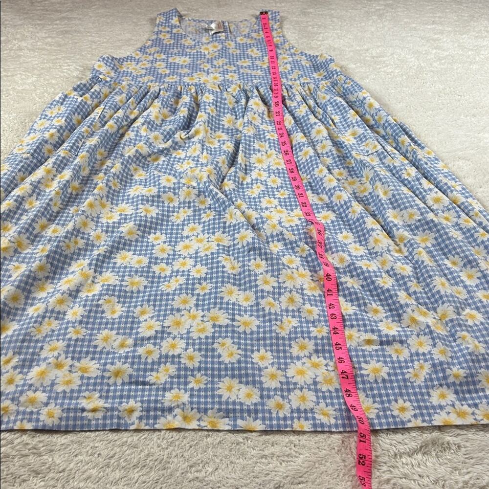 Vtg 90s Storybook Heirlooms checkered floral cottagecore cotton jumper dress, XL - Picture 3 of 6
